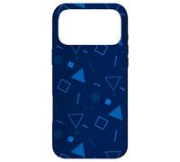 Custodia per iPhone 17 Pro Max Navy Blue Triangle Circle Square Geometric Memphis Pattern