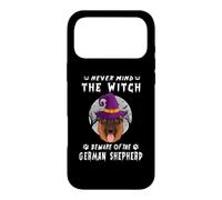 Custodia per iPhone 17 Pro Max Never Mind The Witch Beware Of German Shepherd Dog Halloween