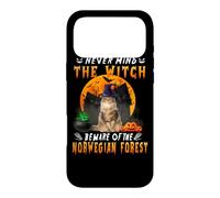 Custodia per iPhone 17 Pro Max Never Mind The Witch Beware Of Norwegian Forest Halloween