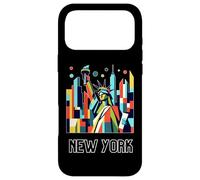 Custodia per iPhone 17 Pro Max New York City skylines NYC statue of liberty Cubism art