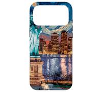 Custodia per iPhone 17 Pro Max New York, statua, di, libertà, retro, arte, skyline, viaggio