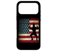 Custodia per iPhone 17 Pro Max Ninja Warrior Bandiera americana americana