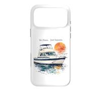 Custodia per iPhone 17 Pro Max No Plans Just Sunsets Acquerello Cabin Cruiser Barca Regalo