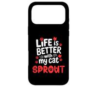 Custodia per iPhone 17 Pro Max Nome del gatto Germoglio La vita è migliore con il mio germoglio di gatto