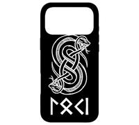 Custodia per iPhone 17 Pro Max Nome Loki in rune norrene e simbolo del serpente