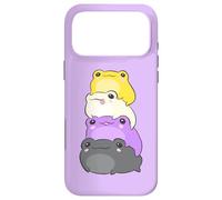 Custodia per iPhone 17 Pro Max Nonbinary Flag Color Frogs Subtle Enby Pride Cute Aesthetic