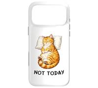 Custodia per iPhone 17 Pro Max Not Today Lazy Sleeping Orange Cat Meme Funny Morning Mood