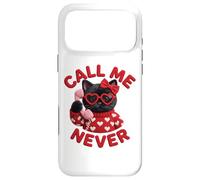 Custodia per iPhone 17 Pro Max Occhiali con scritta "Call Me Never Black Cat Valentine" con cuore e grafica carina