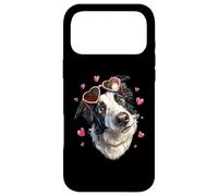 Custodia per iPhone 17 Pro Max Occhiali da sole Border Collies Dog San Valentino cuore