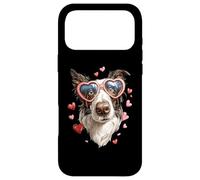 Custodia per iPhone 17 Pro Max Occhiali da sole Border Collies Dog San Valentino cuore