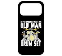 Custodia per iPhone 17 Pro Max Old Man With a Drum Set Retro Drummer Music Artwork