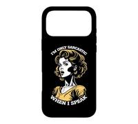 Custodia per iPhone 17 Pro Max Only Sarcastic Speak Funny Sarcasm Citazione Retro Pop Art Woman