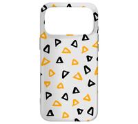 Custodia per iPhone 17 Pro Max Orange Black Grey Triangles Pyramid Street Art Pattern