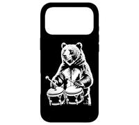 Custodia per iPhone 17 Pro Max Orso che suona bongo musica ritmo animale divertimento