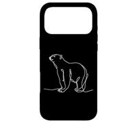 Custodia per iPhone 17 Pro Max Orso polare linea arte artica fauna selvatica natura illustrazione