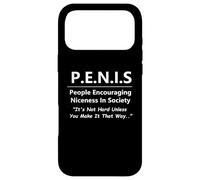 Custodia per iPhone 17 Pro Max P.E.N.I.S. Funny People La gentilezza nella società Snarky Design