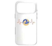 Custodia per iPhone 17 Pro Max Pallavolo Battito cardiaco - Palla ECG Pulse Distressed Design