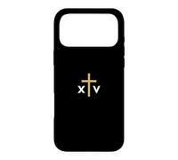 Custodia per iPhone 17 Pro Max Papa Leone XIV numero romano con Croce sottile Gesù
