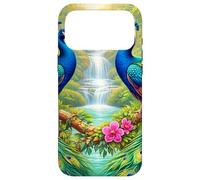 Custodia per iPhone 17 Pro Max Paradiso della giungla della cascata dei pavoni tropicali