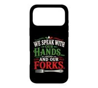 Custodia per iPhone 17 Pro Max Parliamo Con Le Nostre Mani E Le Nostre Forchette Italian Food Humor