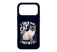 Custodia per iPhone 17 Pro Max Parlo con il mio gatto perché lo capiscono Divertente amante dei gatti siamesi
