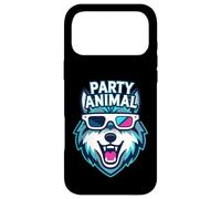 Custodia per iPhone 17 Pro Max Party Animal Wolf with 3D Glasses Funny Rave Graphic