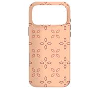 Custodia per iPhone 17 Pro Max Pastel Pink Old Rose Terra Cotta Petals Cross Leaves Pattern