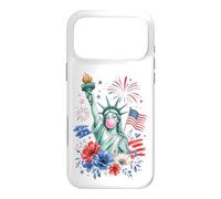 Custodia per iPhone 17 Pro Max Patriotic Lady Liberty Bubble Gum American Flag Art Tee