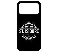 Custodia per iPhone 17 Pro Max Patrono cattolico Sant'Isidoro Prega per noi Croce