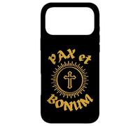 Custodia per iPhone 17 Pro Max Pax et Bonum. Messaggio cristiano di San Francesco