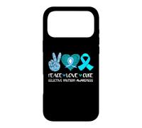 Custodia per iPhone 17 Pro Max Peace Love Cure Consapevolezza del mutismo selettivo, colore: verde acqua, speranza
