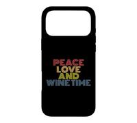 Custodia per iPhone 17 Pro Max Peace Love E Wine Time retrò anni '70 vintage
