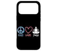 Custodia per iPhone 17 Pro Max Peace Love Yoga Meditazione Zen Retro Lotus