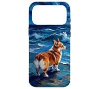 Custodia per iPhone 17 Pro Max Pembroke Welsh Corgi Dog Starry Night Beach Opera d'arte
