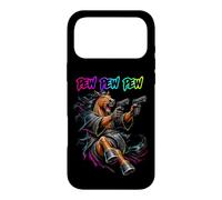 Custodia per iPhone 17 Pro Max Pew Pew Horse Space Laser Blaster, stallone da cortile