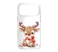 Custodia per iPhone 17 Pro Max Piccola renna "Rudolf" con sciarpa e lucine