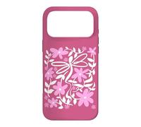 Custodia per iPhone 17 Pro Max Pink Floral Daisy Dragonfly Botanical Wildflower Vine Garden