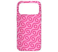 Custodia per iPhone 17 Pro Max Pink Red Wavy Diagonal Lines Ovals Circles Pattern