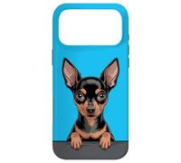 Custodia per iPhone 17 Pro Max Pinscher in miniatura divertente che sbircia Pocket Min Pin Puppy Dog