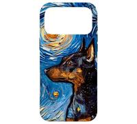 Custodia per iPhone 17 Pro Max Pinscher miniatura Starry Night Dog Min Pin Art by Aja