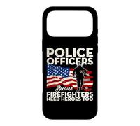 Custodia per iPhone 17 Pro Max Police Officers Because Firefighters Need Heroes USA Flag