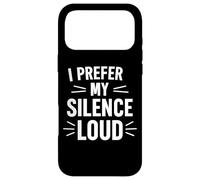 Custodia per iPhone 17 Pro Max Preferisco il mio silenzio forte citazione divertente