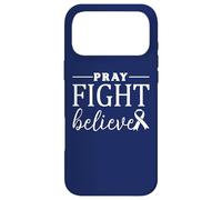 Custodia per iPhone 17 Pro Max Pregare Lotta Credere Colorettale Cancro Consapevolezza Cristiana