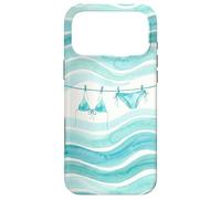 Custodia per iPhone 17 Pro Max Preppy Bikini Estate Costiera Onde Acquerello Spiaggia Vibes