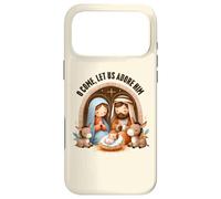 Custodia per iPhone 17 Pro Max Presepe O Come, Let Us Adore Him Boho Christmas