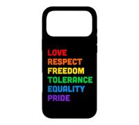 Custodia per iPhone 17 Pro Max Pride Love Equality Rainbow LGBTQ Parole colorate