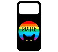 Custodia per iPhone 17 Pro Max Pride Rainbow Cat LGBTQ Rainbow Black Cat Graphic