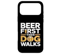 Custodia per iPhone 17 Pro Max Prima la birra e poi il cane cammina Funny Beer Dog