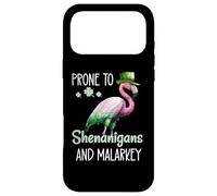 Custodia per iPhone 17 Pro Max Prone to Shenanigans and Malarkey Sign St Patricks Flamingo