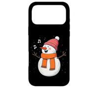 Custodia per iPhone 17 Pro Max Pupazzo di neve felice che canta con scialle per gli amanti del canto caroling
